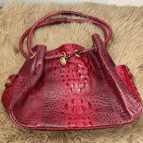 Brahmin Belinda Melbourne Red Crocodile-Embossed Women's Bag medium / large - Picture 12 of 15